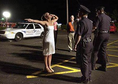 Field sobriety checkpoint.