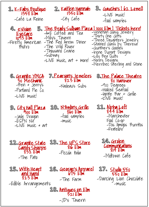 Taste of Downtown 2014 Map Legend