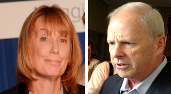 Gov. Maggie Hassan, left, will debate her opponent, Republican Walt Havenstein, on Oct. 22 on NH1 TV.