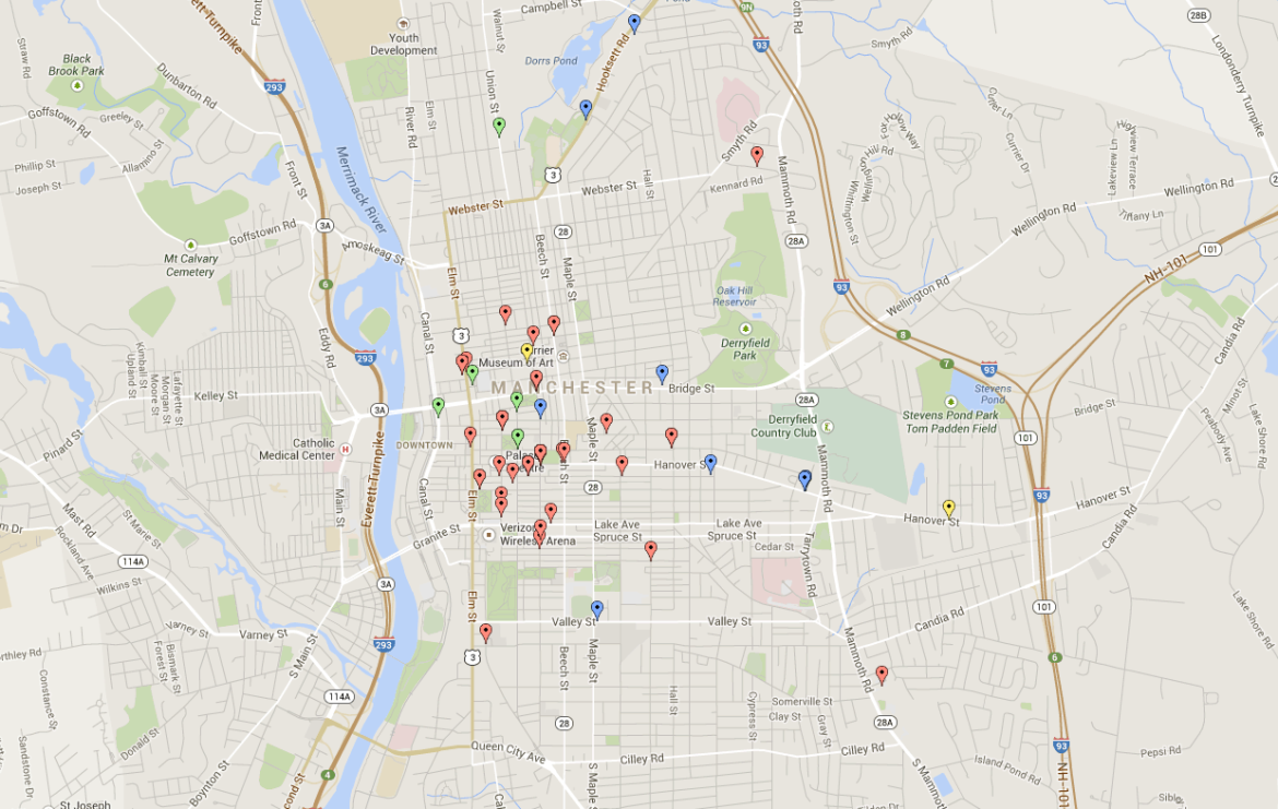 Interactive map showing fire department service for spice-related calls in August.