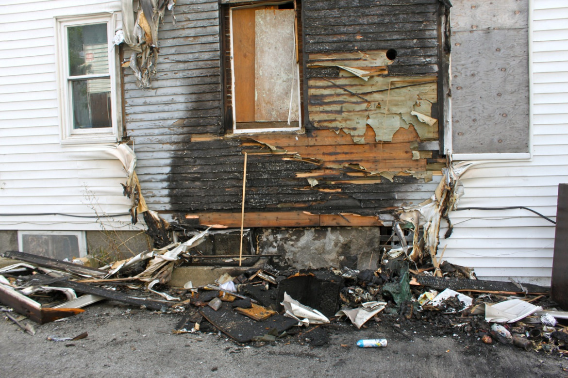 Aftermath of arson at 338 Merrimack Street on Sept. 2.