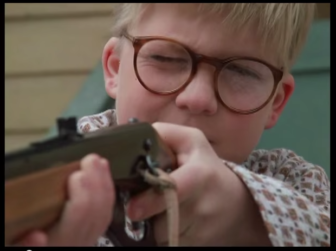 Ralphie shoots his eye out, "A Christmas Story."