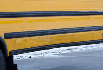 Southside school bus hit by truck on Elm Street Dec. 12.