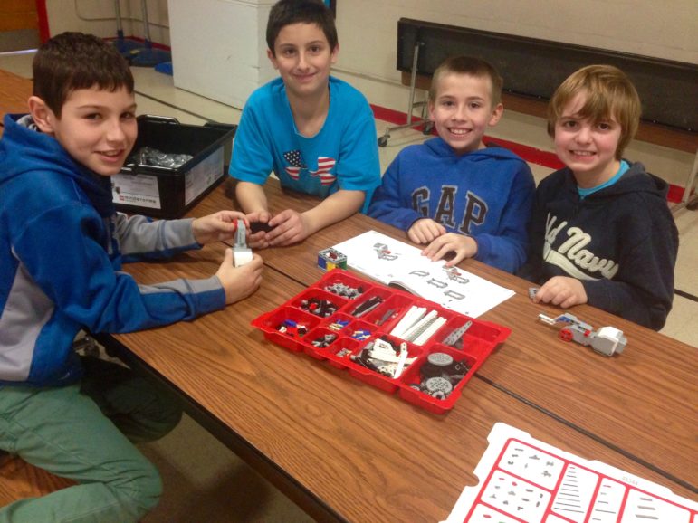 A team building at Jewett Street Elementary School to kick off the FIRST STEAM Ahead program.