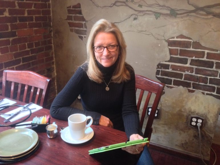 Priscilla Lane-Rondeau of 900 Degrees, armed with her iPad and the urge to satisfy her customers.