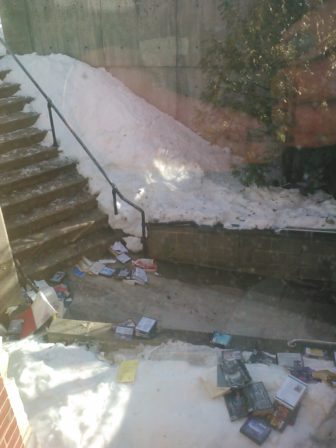 Water damage at the West Library.