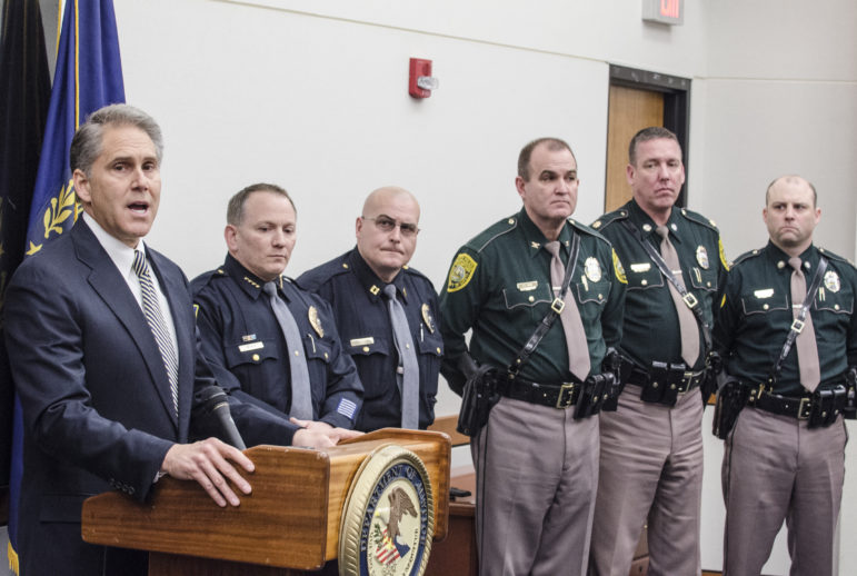 US Attorney John Kacavas during a press conference in Concord.