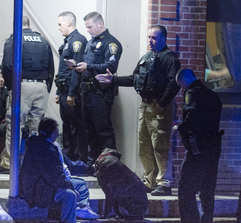 Scene of shooting on Kimball Street Wednesday night.