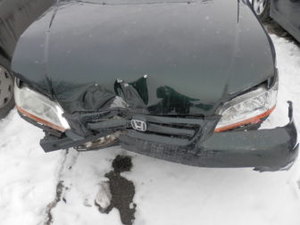 Stolen vehicle recovered by police.