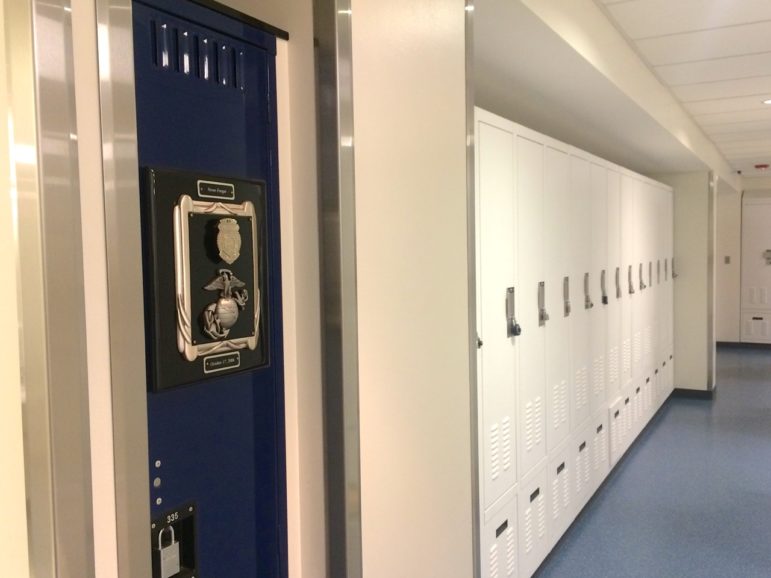 Michael Briggs' locker has become a memorial and quiet daily reminder to  his fellow officers, to serve, protect and never forget.