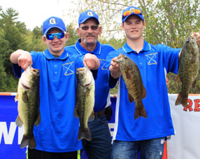 Gilford High School bass anglers after a successful day on Lake Winnipesaukee last spring. 