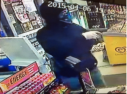 Image of robber from Shaw's surveillance camera.