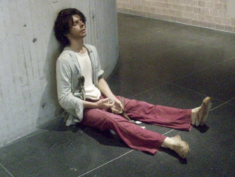 "The Drug Addict" a sculpture by Duane Hanson.