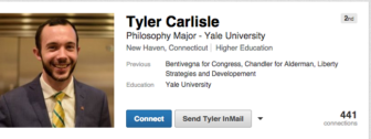 Tyler Carlisle's public Linked In profile.