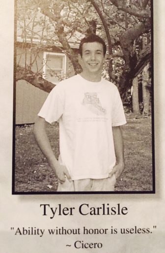 Tyler Carlisle from the 2012 CHS yearbook.
