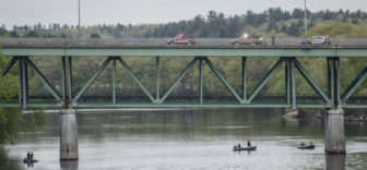 Rescue crews from Bedford and NH State Police joined Manchester fire and police in trying to find a man who is believed to have drowned.