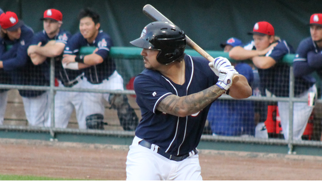 K.C. Hobson hit a solo homer to provide the only run for the Fisher Cats Friday night.