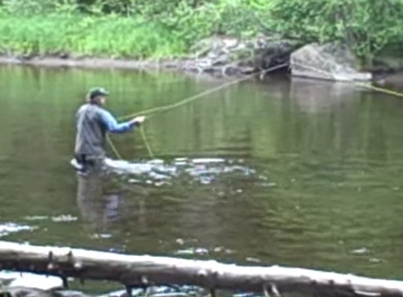 Fly casting.