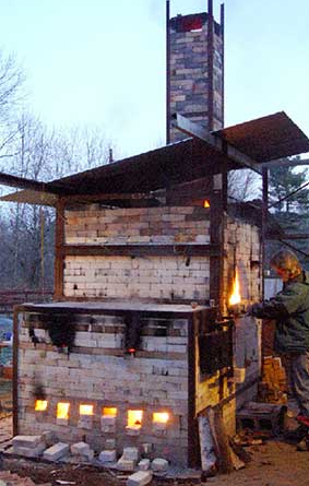 Where the magic happens: NH Potters Guild wood-fired kiln in Deerfield.