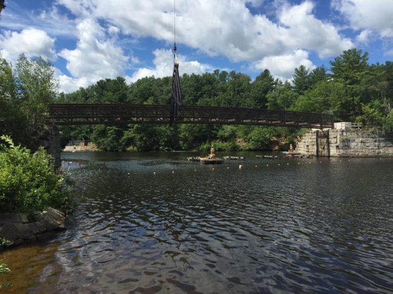 Progress: New bridge crossing the Piscataquog River from Manchester to Goffstown is taking shape.