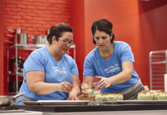 Chelsea Stoddard co-owner Queen City Cupcakes with her sister Amelia Shields competing on Sugar Showdown