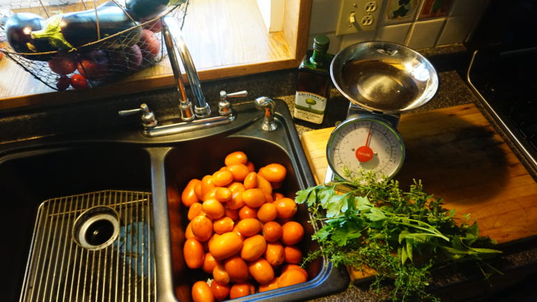 Prep time with nature's tomato bounty.
