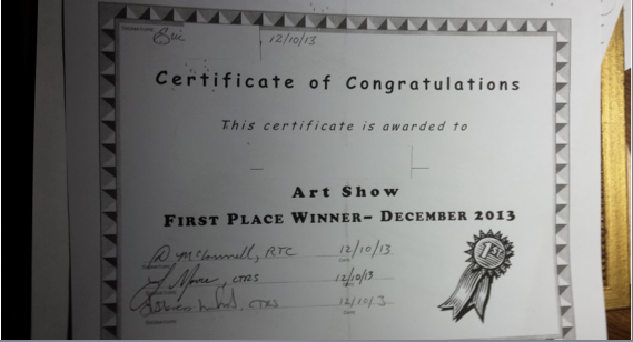 Eric G. recognized for his talent for art, behind bars.