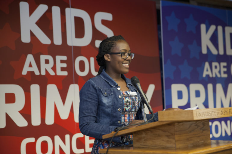  Granite YMCA capital campaign kick off student speaker Mary Karasi.