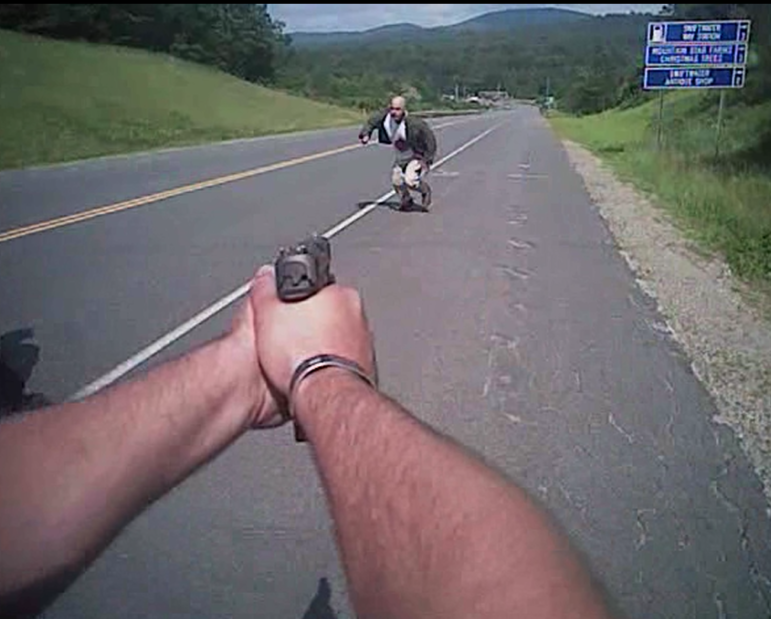 Photo released by the Attorney General's Office of the incident just before the shooting of Hagen Esty-Lennon July 6 in Bath.