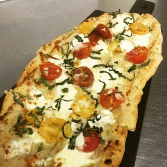 Margherita flatbread with secret Grella family dough recipe