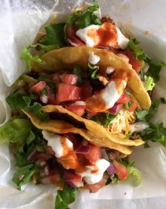 Taco trio at Bs Tacos Truck