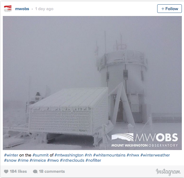 As seen on Mount Washington Oct. 18, 2105.