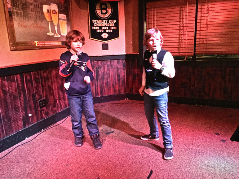 Buddy, 11, and Seamus, 9, sons of Manchester State Rep. Victoria Sullivan, got their "Uptown Funk" on.