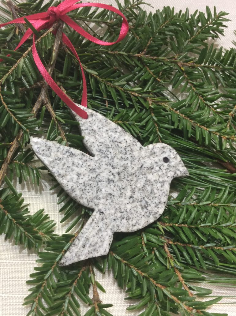 Granite dove ornament, Sunapee Graniteworks, Sunapee