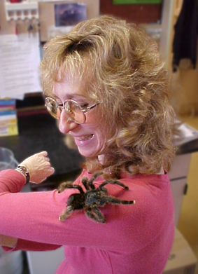NH author Sy Montgomery, and tarantula.