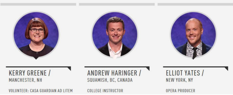 Nov. 12 contestant match-up, including Kerry Greene from Manchester, NH.