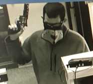 Bank robbery suspect captured on surveillance video.