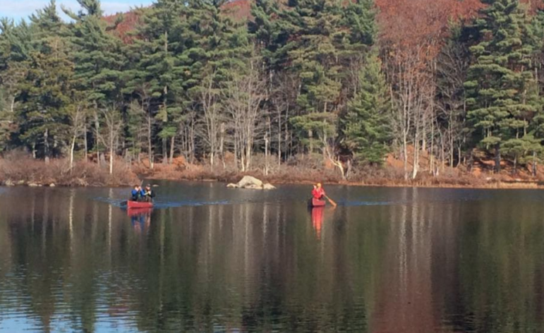 NH Fish & Game search crew followed Jackson, the search dog's lead.
