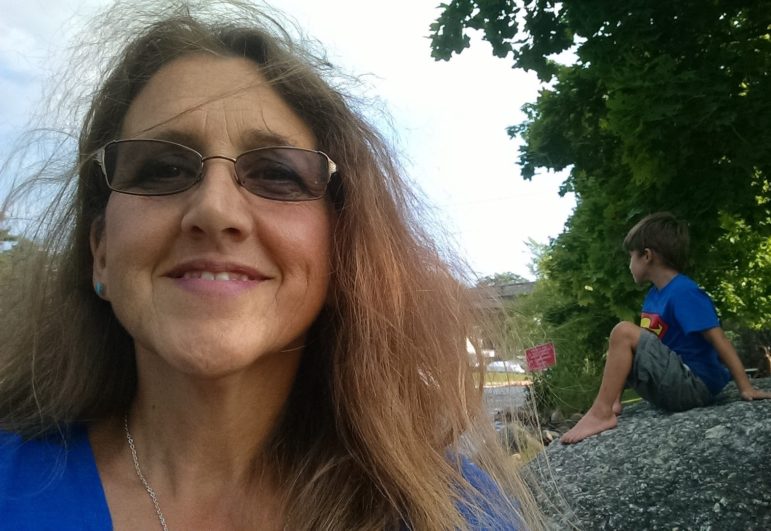 Dorothy Morgan with her grandson.