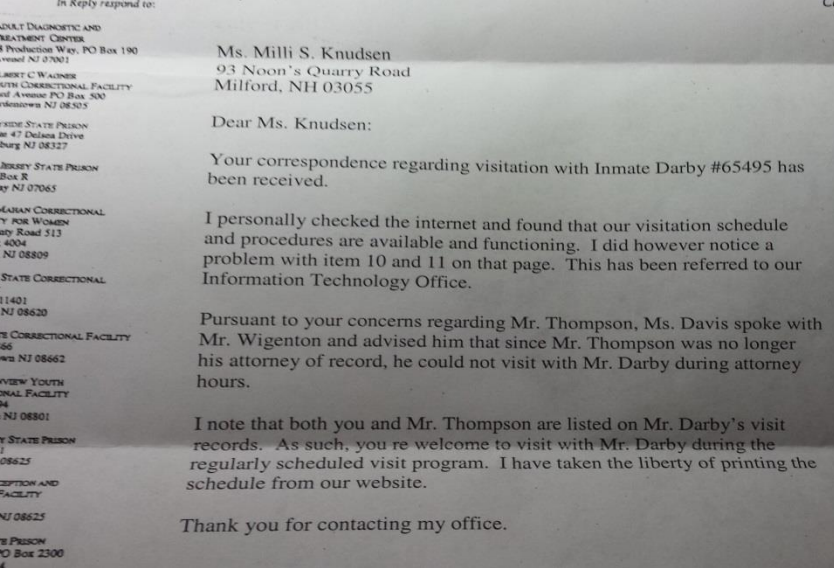 I found the response from the warden less than helpful.