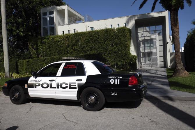 Cruiser in front of residence