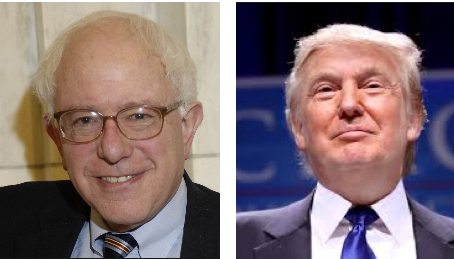 Sander and Trump leading the polls on the eve of the NH Primary.