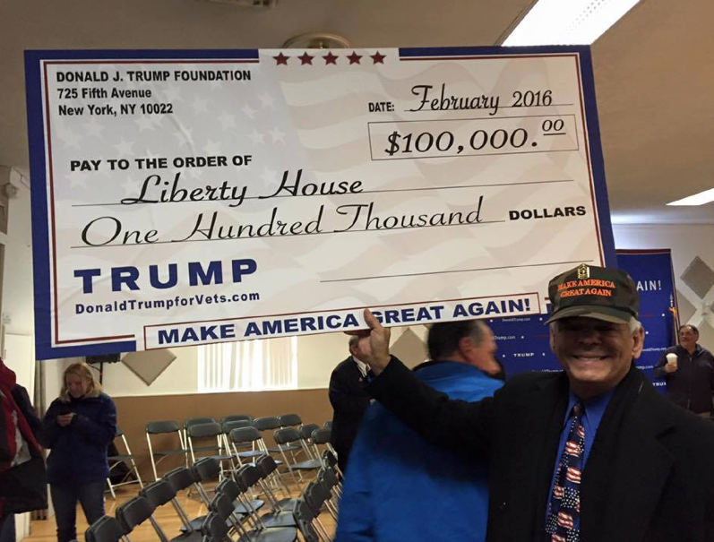 State Rep. Al Baldasaro picked up the big check for the Liberty House.