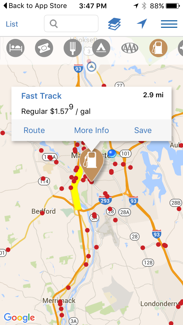 AAA Northern New England app will help you find cheaper gas, where to park, where you left your car and more.