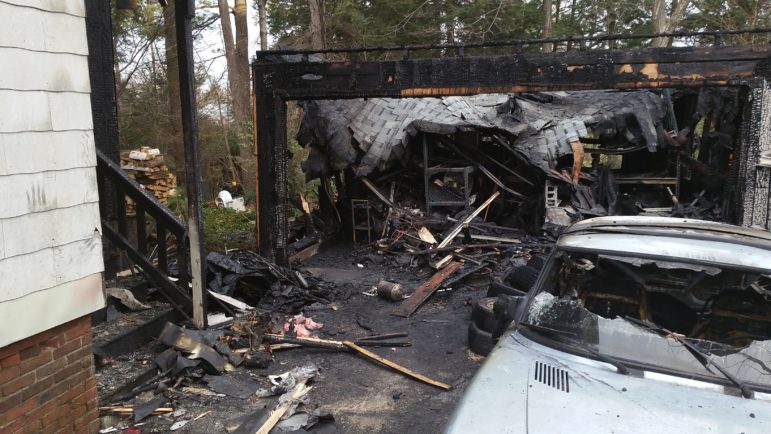 Aftermath of Sagamore Street garage fire.