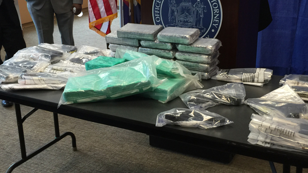 Some of the items seized in Bronx drug bust.