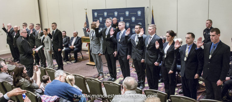 New officers sworn in by Chief Nick Willard.