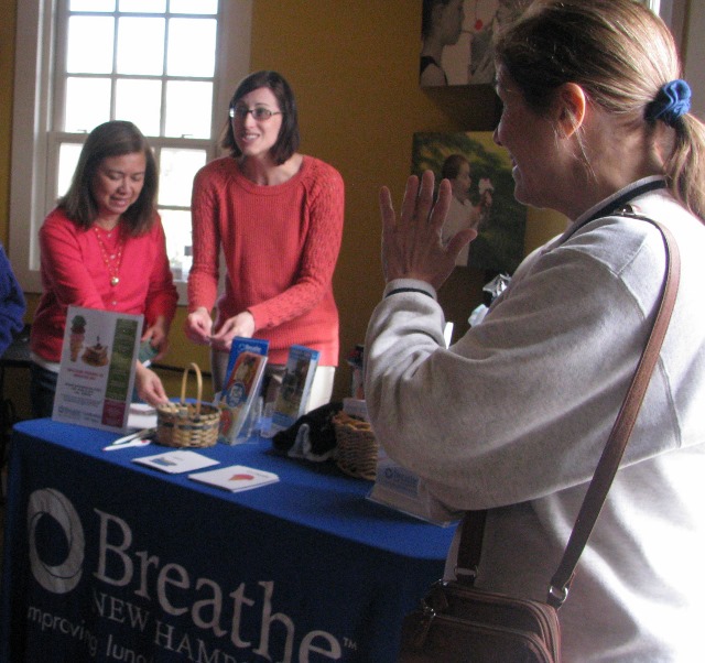 Left to right: Breathe NH staffers Beth St. Pierre of Manchester, Kelly Sicard of Litchfield, and board chair Lynn Friedel of Goffstown.