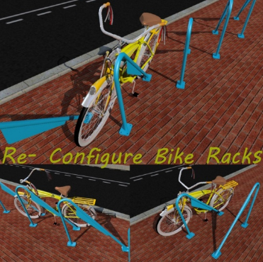 Colorful sleekly designed bike rakes are the goal of E4K.