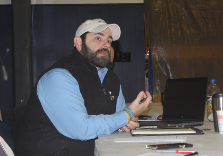 Tony DaCosta, Vice President of Operations for Turnstone Corp., takes inventory on the punch list for MPAL renovations.